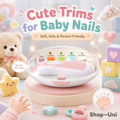 Soft LED Glow for a Peaceful, Comfy Grip, Cute Trims for Baby Nails