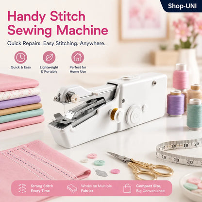 Portable Stitching Machine Battery & Adapter Powered Sewing Tool for Clothes, Curtains, Bags, Pillows