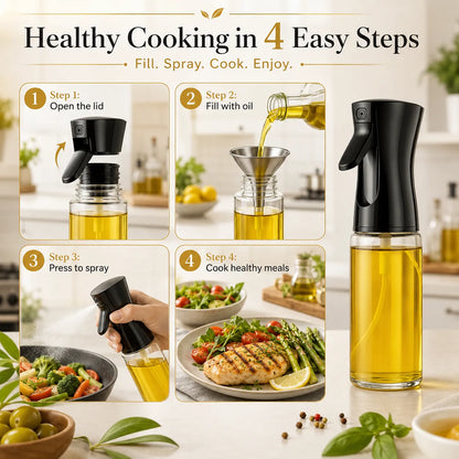 Smart Kitchen Healthy Cooking Oil Sprayer Bottle for Pan, Air Fryer