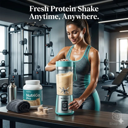 NutriGo Electric Portable Protein Shake Mixer for Home, Travel & Gym - 6 Blades (Protein Shaker)